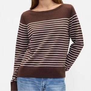Gap Striped Brown boatneck  Sweater -